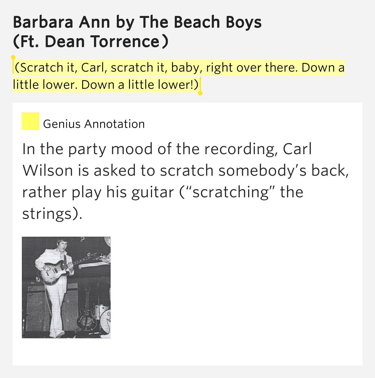 (Scratch it, Carl, scratch it, baby, right over there. Down a little