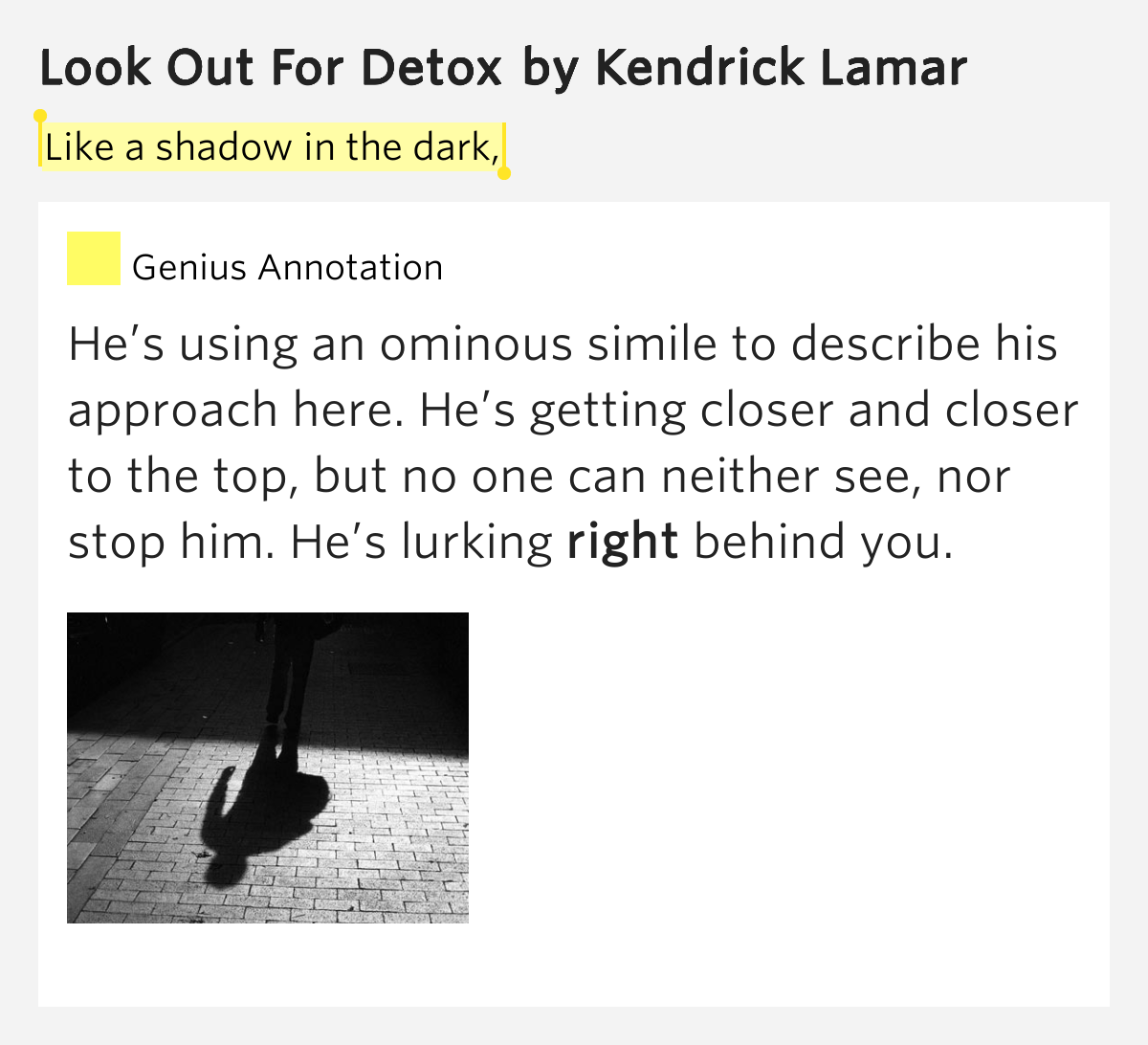 Look For Detox Lyrics like a shadow in the look out for detox by Look For Detox Lyrics like a shadow in the look out for detox by