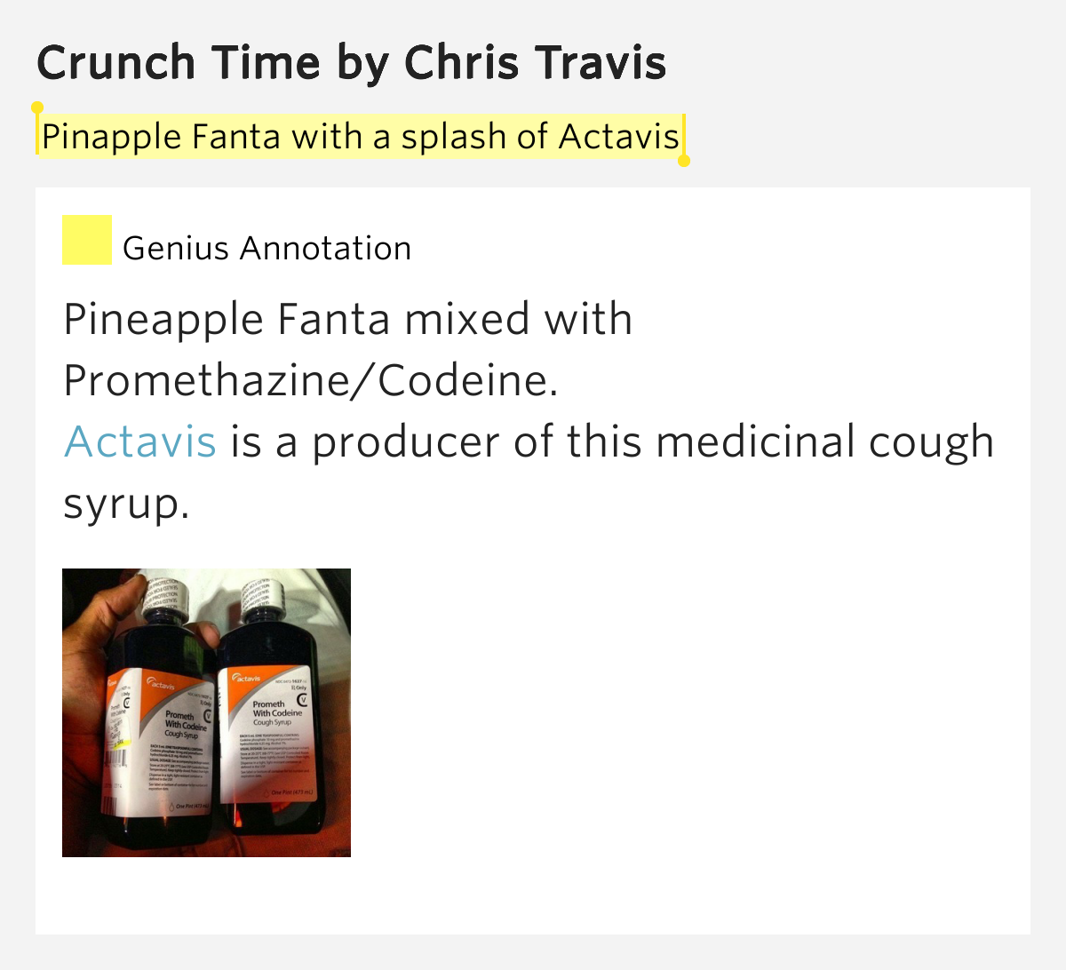 Pinapple Fanta with a splash of Actavis Crunch Time