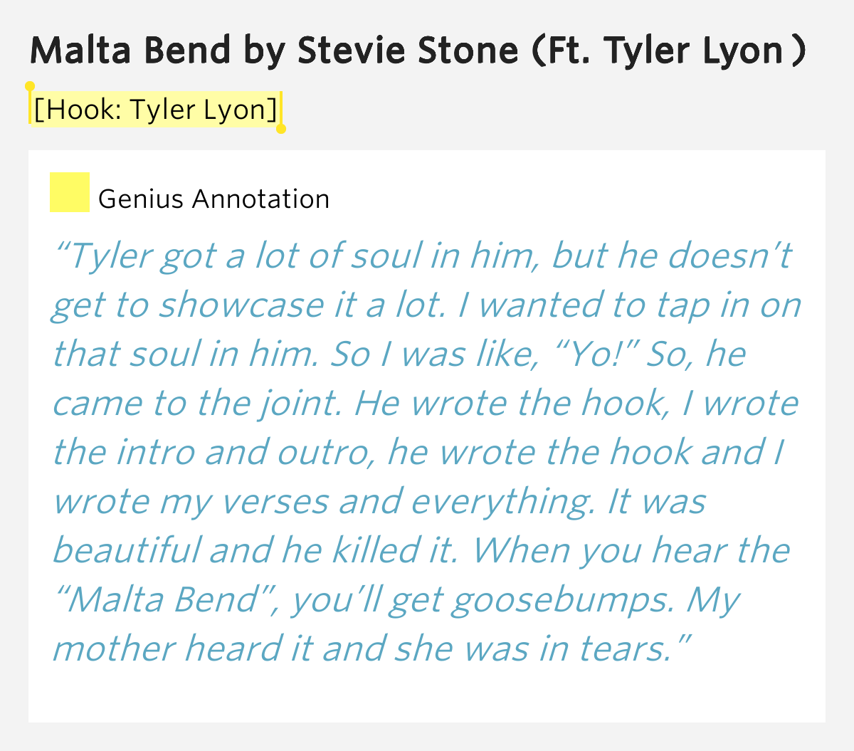[Hook Tyler Lyon] Malta Bend Lyrics Meaning