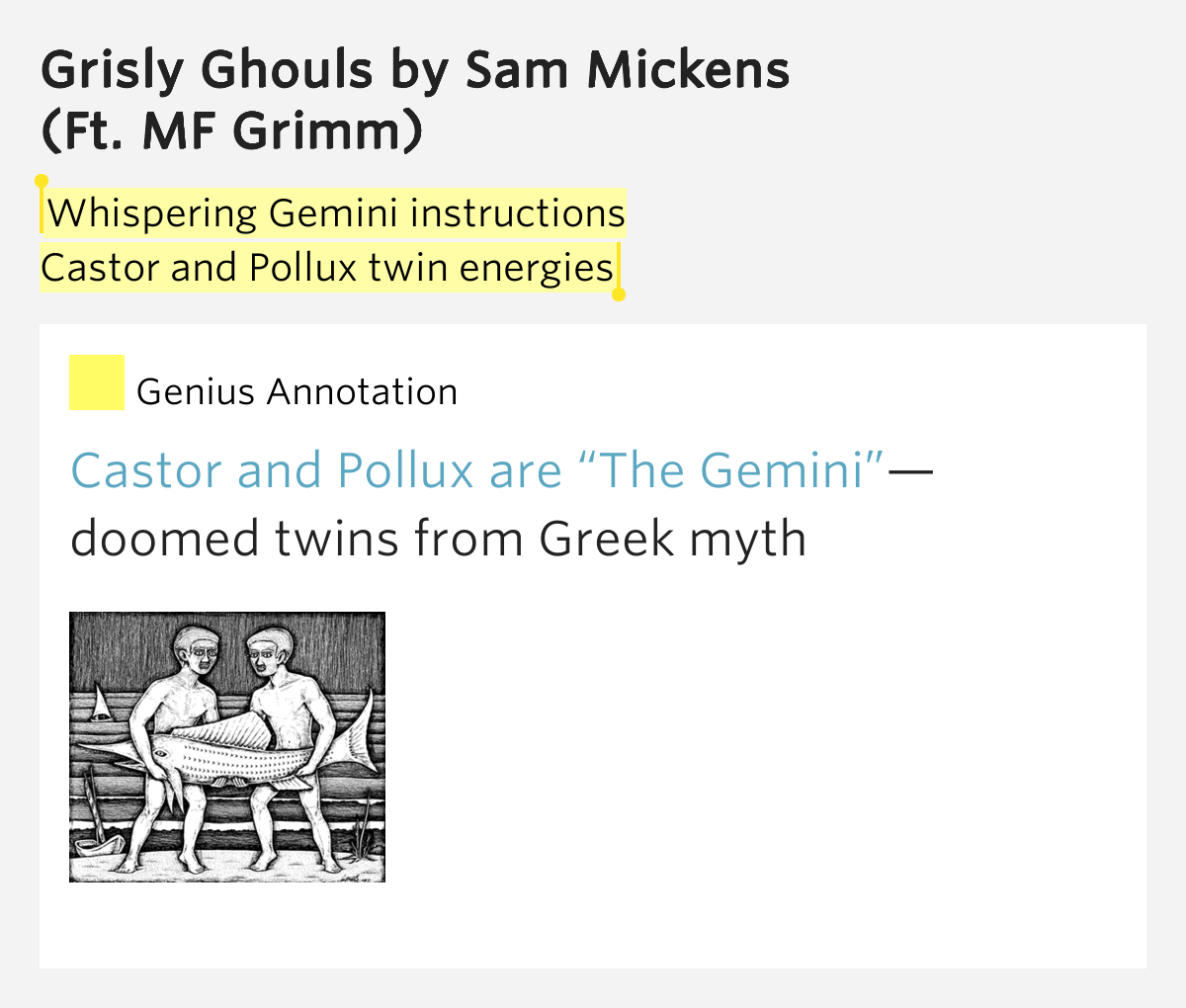 Whispering Gemini instructions / Castor and.. Grisly Ghouls