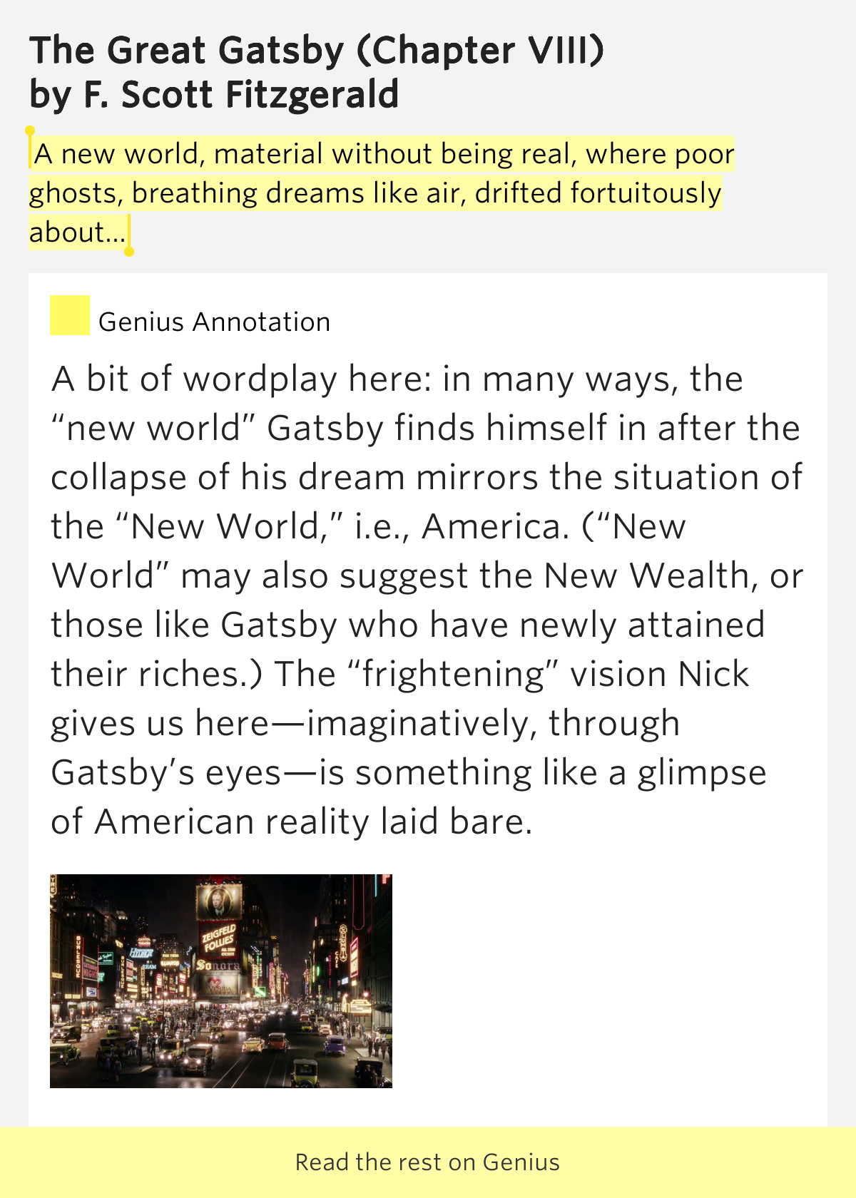 an interpretation of the american dream in the great gatsby a novel by f scott fitzgerald The great gatsby and the american dream but it is telling that even economists think that f scott fitzgerald's masterpiece offers that meaning is clearly. an interpretation of the american dream in the great gatsby a novel by f scott fitzgerald The great gatsby and the american dream but it is telling that even economists think that f scott fitzgerald's masterpiece offers that meaning is clearly.