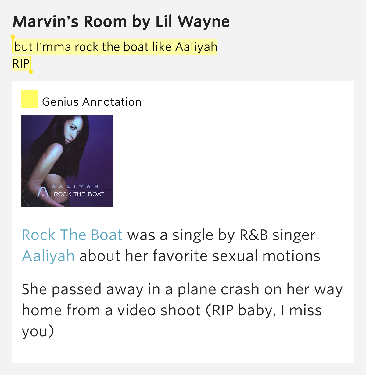 meaning of rock the boat aaliyah but i mma rock the boat like aaliyah rip marvin s room meaning of rock the boat aaliyah but i mma rock the boat like aaliyah rip marvin s room
