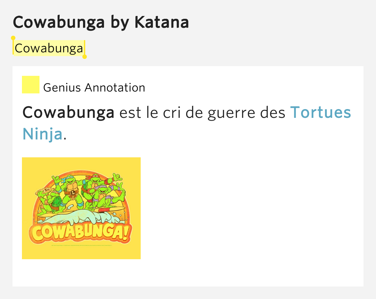 Cowabunga Cowabunga by Katana