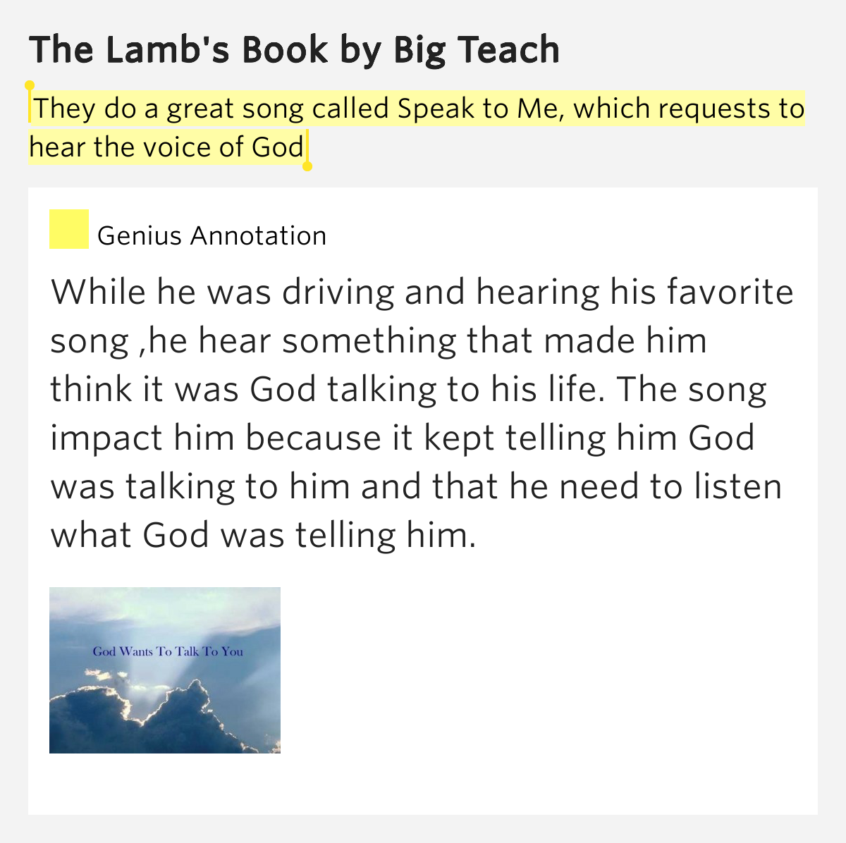 They Do A Great Song Called Speak To Me Which Requests To they do a great song called speak to me which requests to
