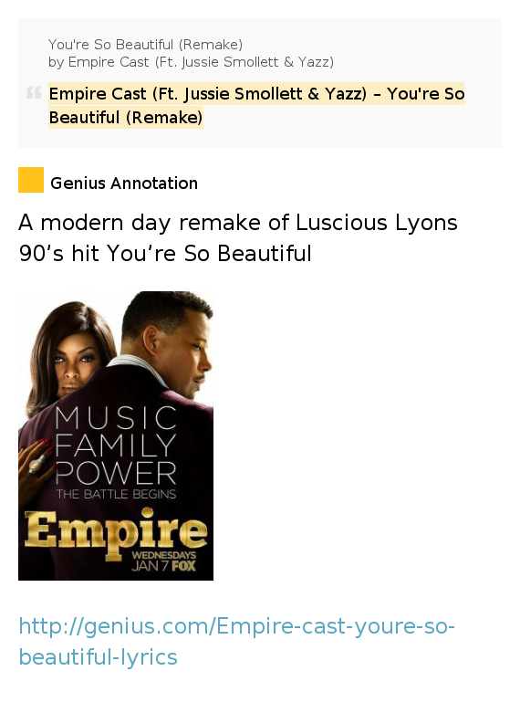 You Are So Beautiful Empire Song Free Download Empire Cast (Ft. Jussie Smollett &.. – You're So Beautiful (Remake)