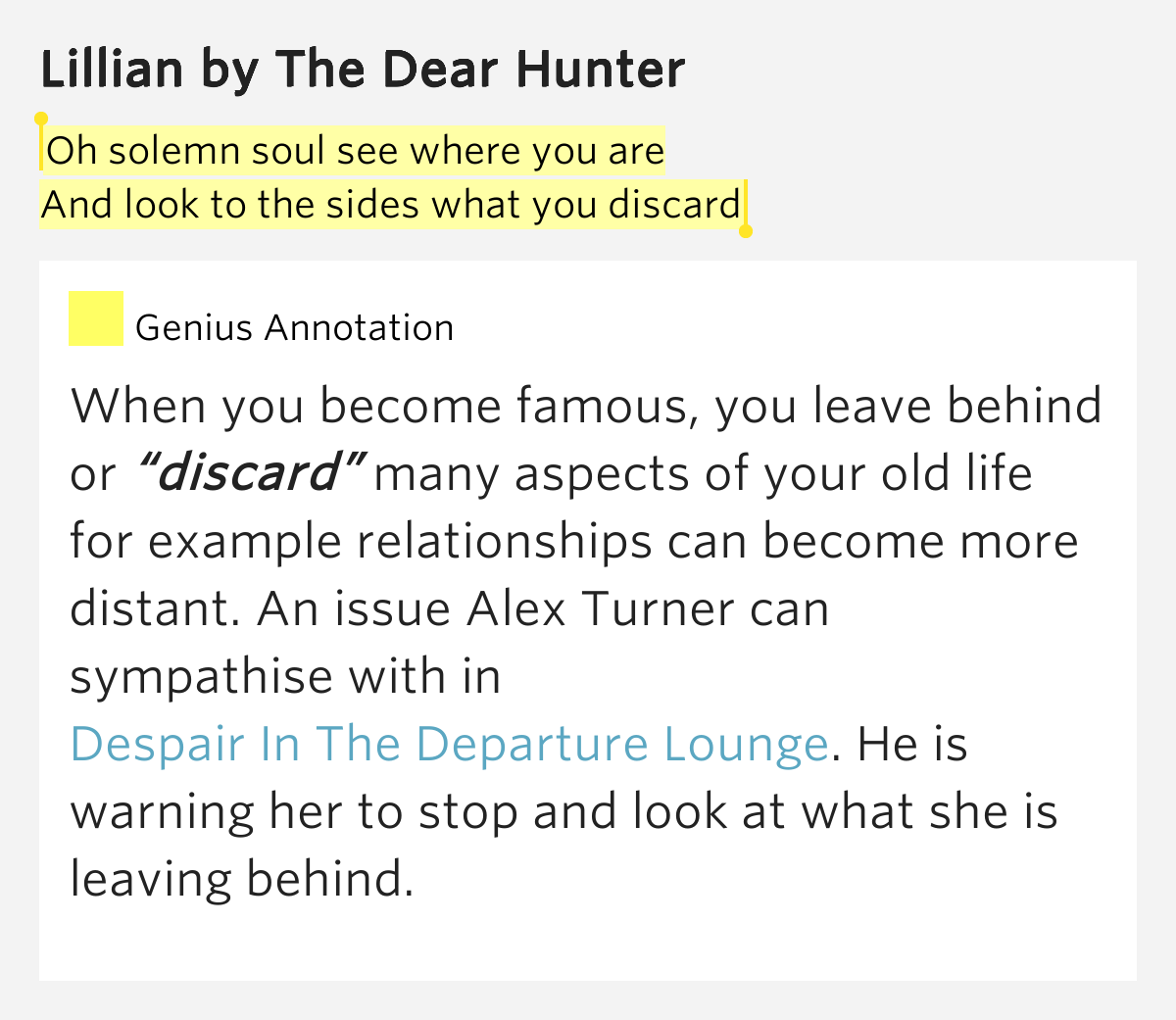 Oh solemn soul see where you are / And look to the sides what you