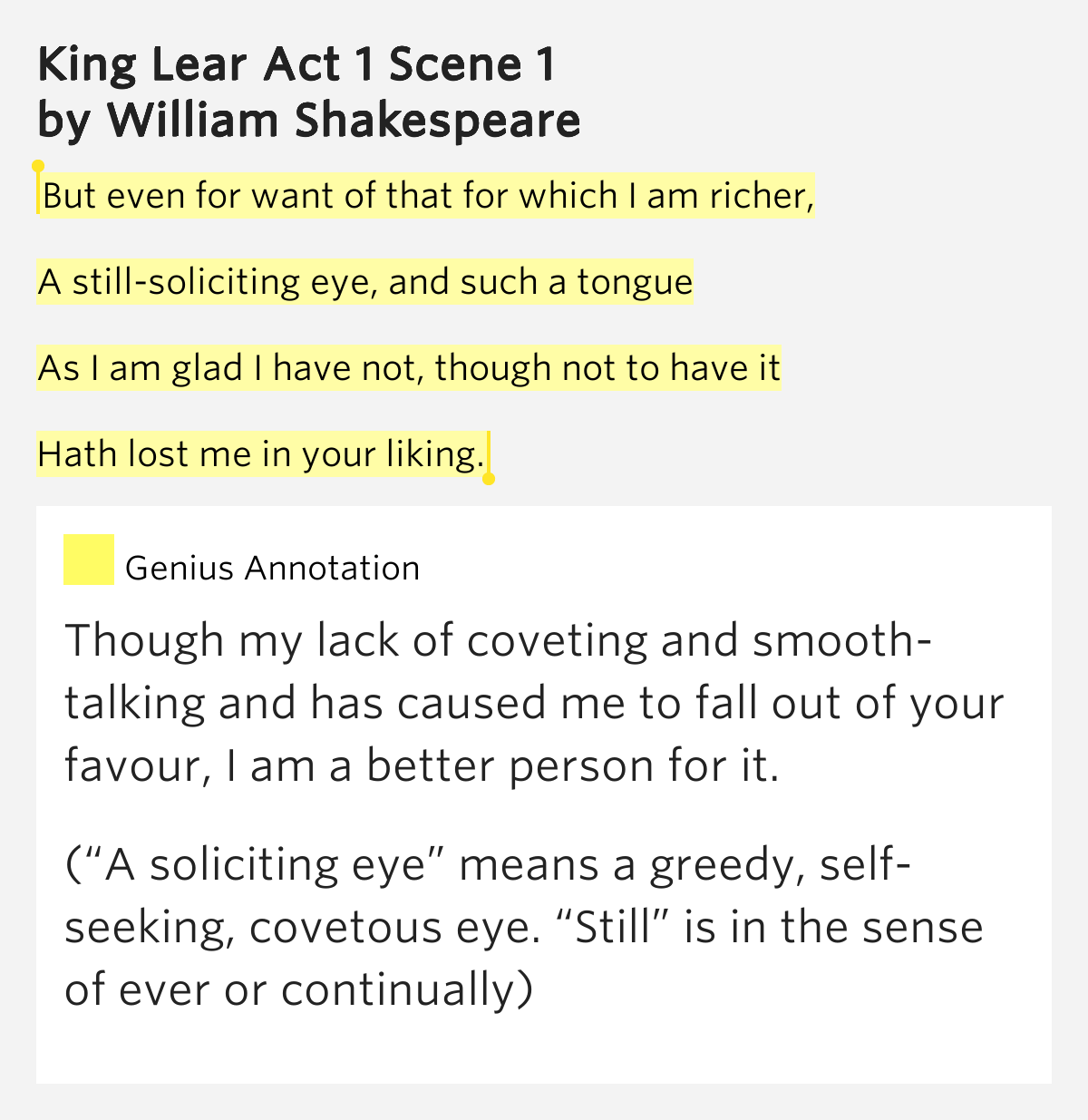 King Lear Act 1 Quotes