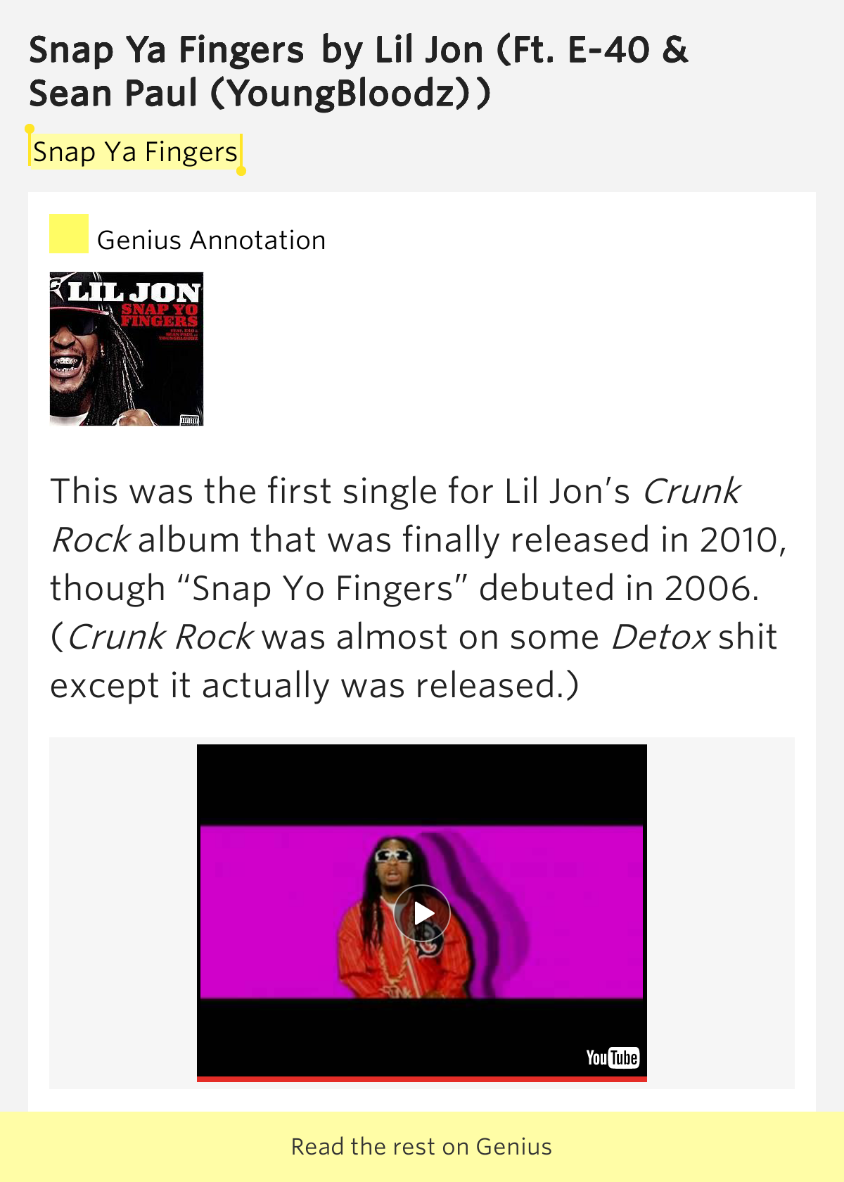 Snap Ya Fingers Snap Ya Fingers by Lil Jon