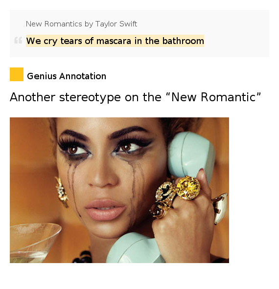 We cry tears of mascara in the bathroom New Romantics