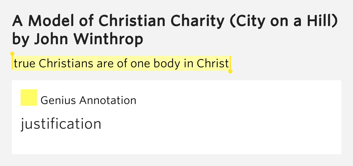 a model of christian charity by john winthrop essay Free john winthrop papers good essays: john winthrop - the city upon the hill john winthrop delivered his sermon a model of christian charity. a model of christian charity by john winthrop essay Free john winthrop papers good essays: john winthrop - the city upon the hill john winthrop delivered his sermon a model of christian charity.
