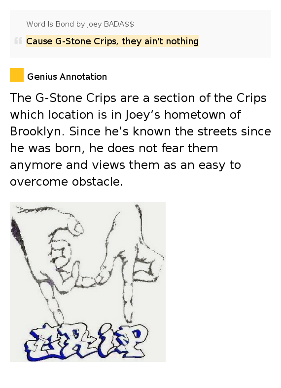 Cause GStone Crips, they ain't nothing Word Is Bond