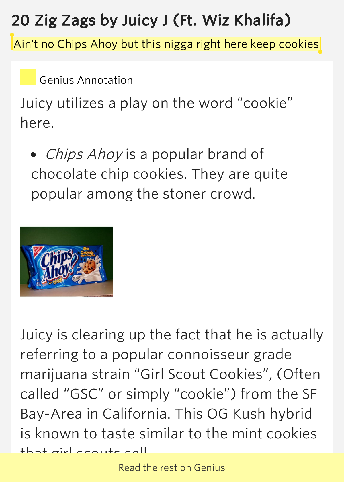 Ain't no Chips Ahoy but this nigga right here keep cookies 20 Zig