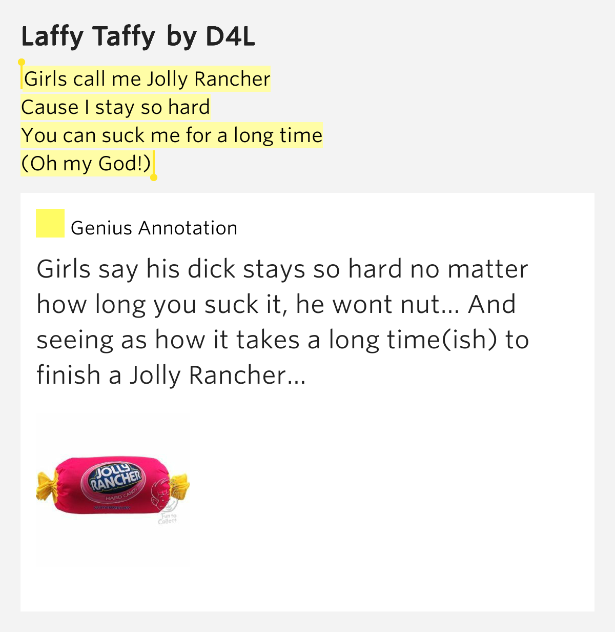 girls call me jolly rancher new girls call me jolly rancher new