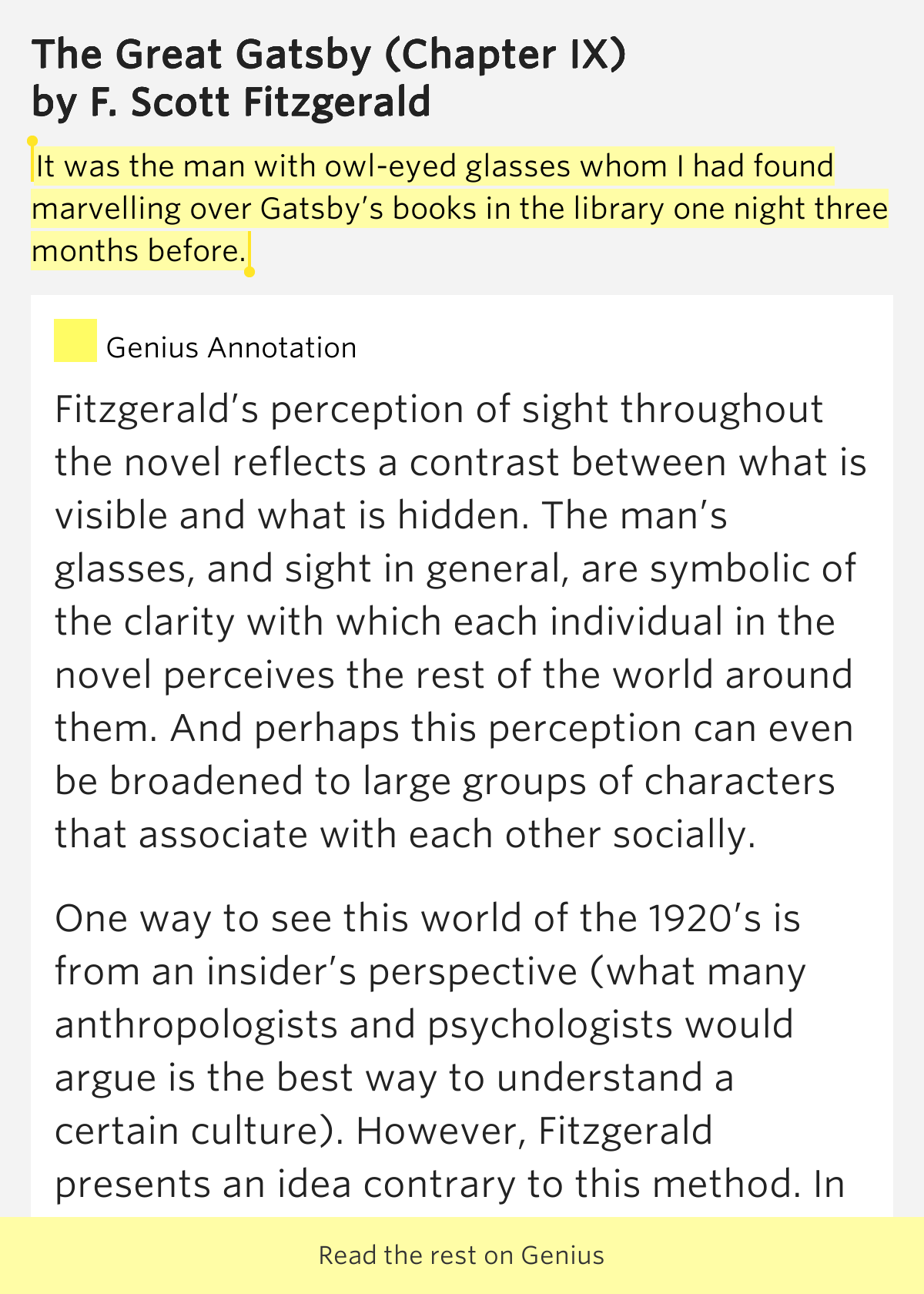 the juxtaposition of klipspringer and owl eyes in the great gatsby by f scott fitzgerald Cyberhunt- great gatsby the great gatsby is a novel by american author f scott fitzgerald myrtle wilson, george wilson, owl eyes, klipspringer and meyer. the juxtaposition of klipspringer and owl eyes in the great gatsby by f scott fitzgerald Cyberhunt- great gatsby the great gatsby is a novel by american author f scott fitzgerald myrtle wilson, george wilson, owl eyes, klipspringer and meyer.
