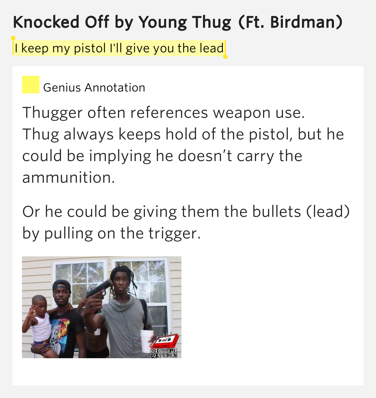 young thug knocked off lyrics i keep my pistol i ll give you the lead knocked off by young thug knocked off lyrics i keep my pistol i ll give you the lead knocked off by