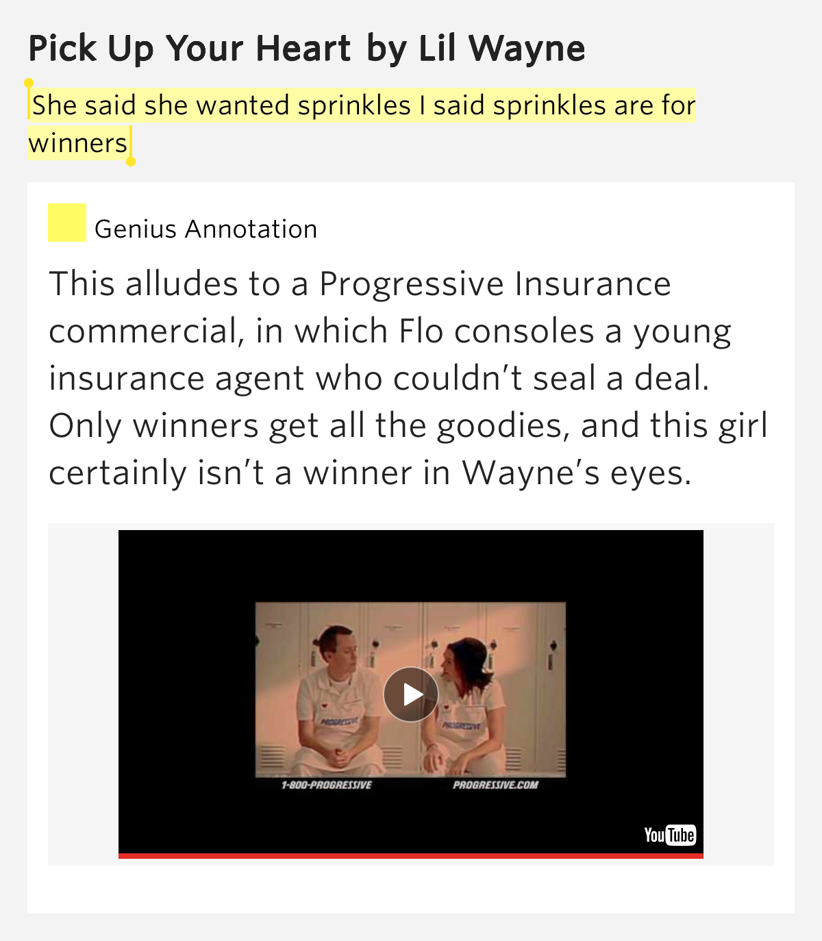 She said she wanted sprinkles I said sprinkles are for winners Pick