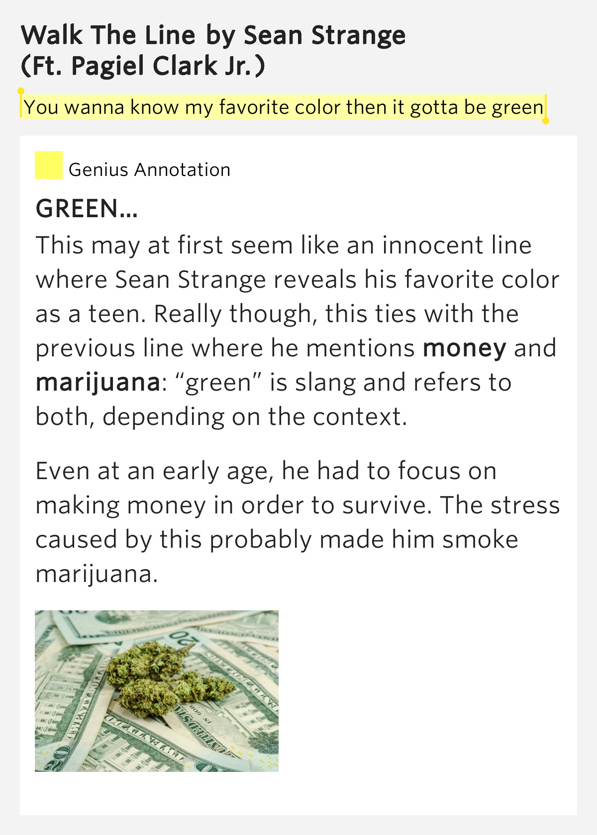 You Wanna Know My Favorite Color Then It Gotta Be Green Walk The Line Lyrics Meaning