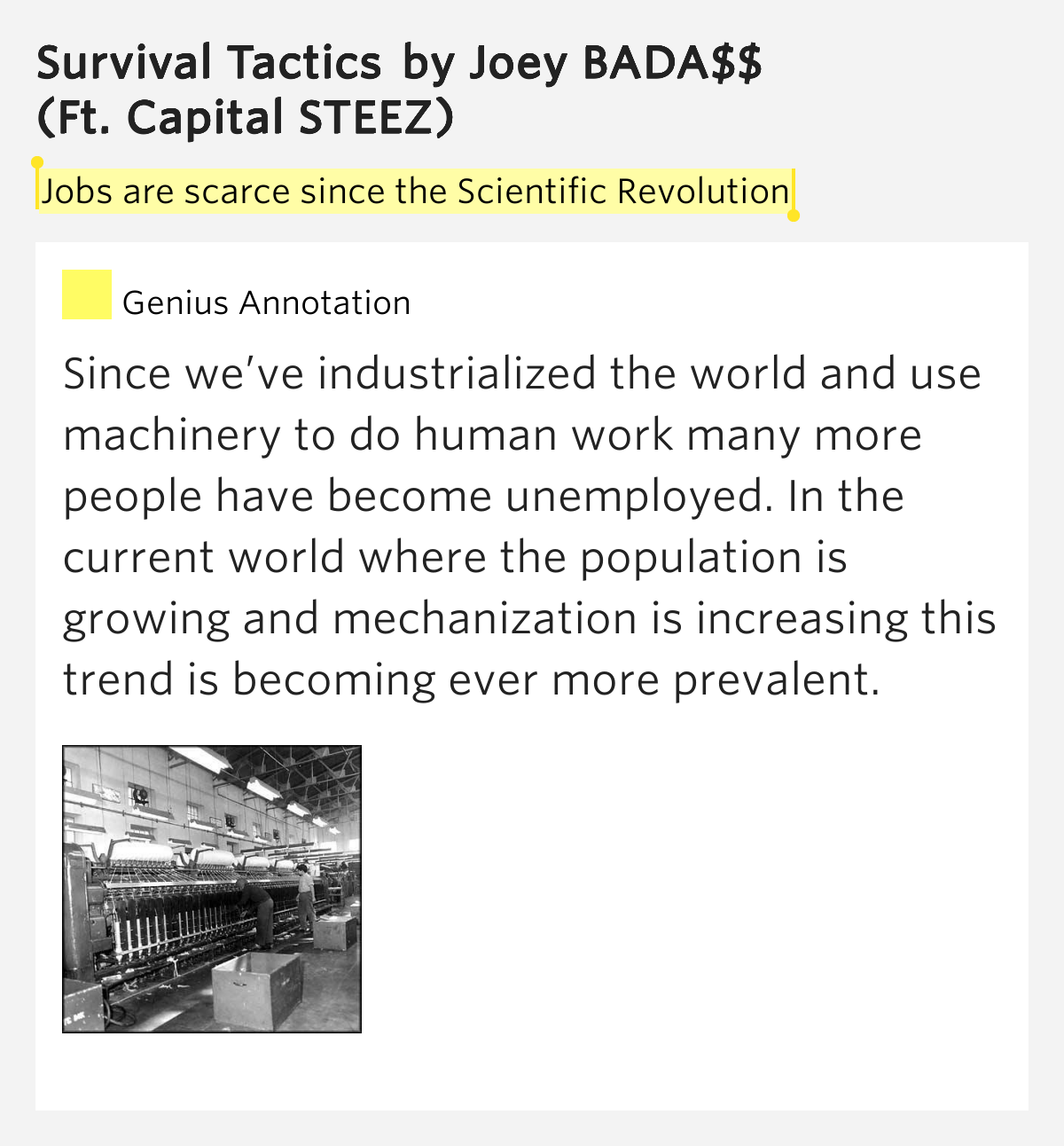 Jobs are scarce since the Scientific Revolution Survival Tactics