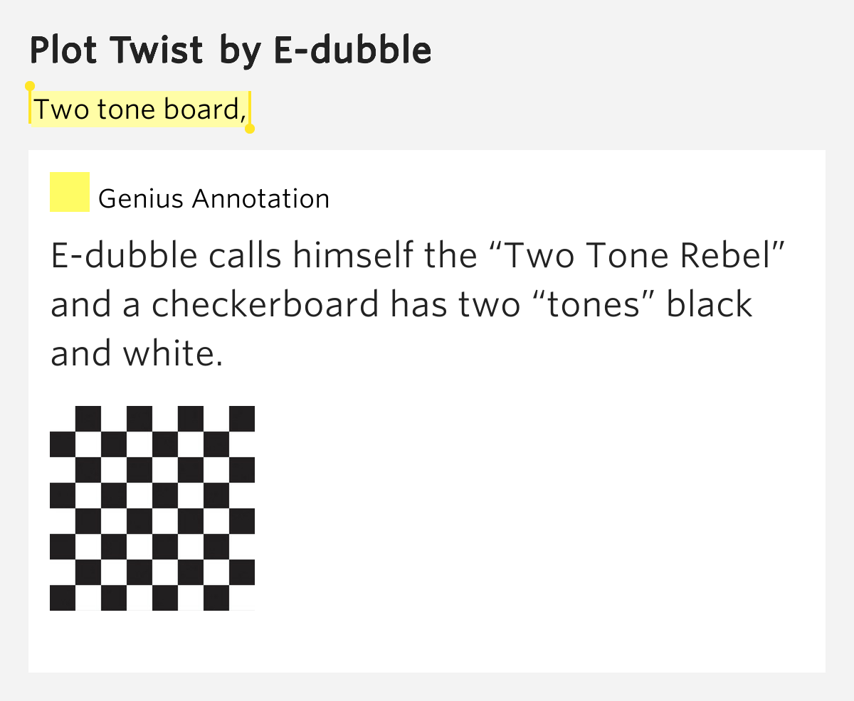 Two tone board, Plot Twist Lyrics Meaning