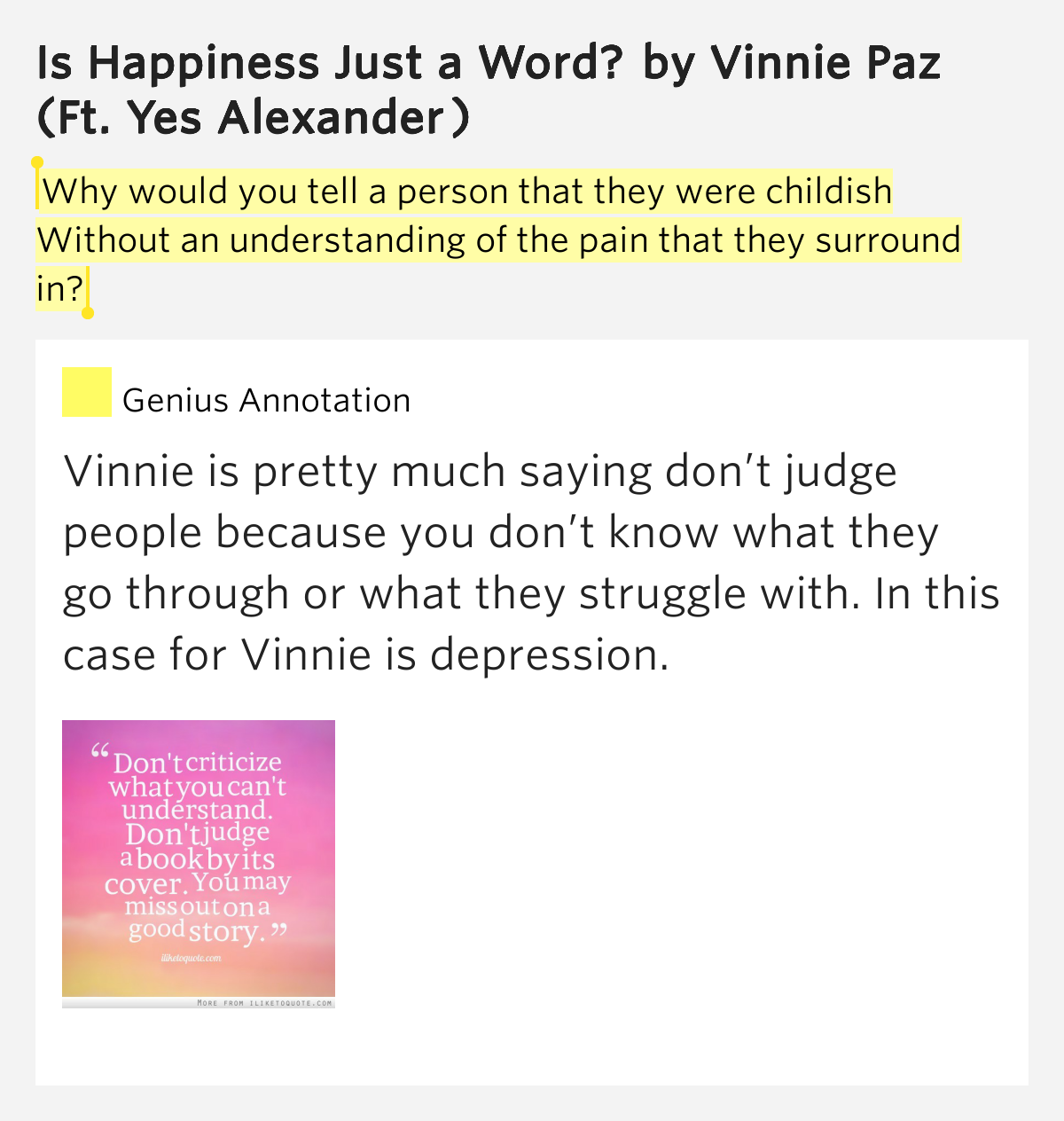 Vinnie Paz Is Happiness Just A Word Lyrics