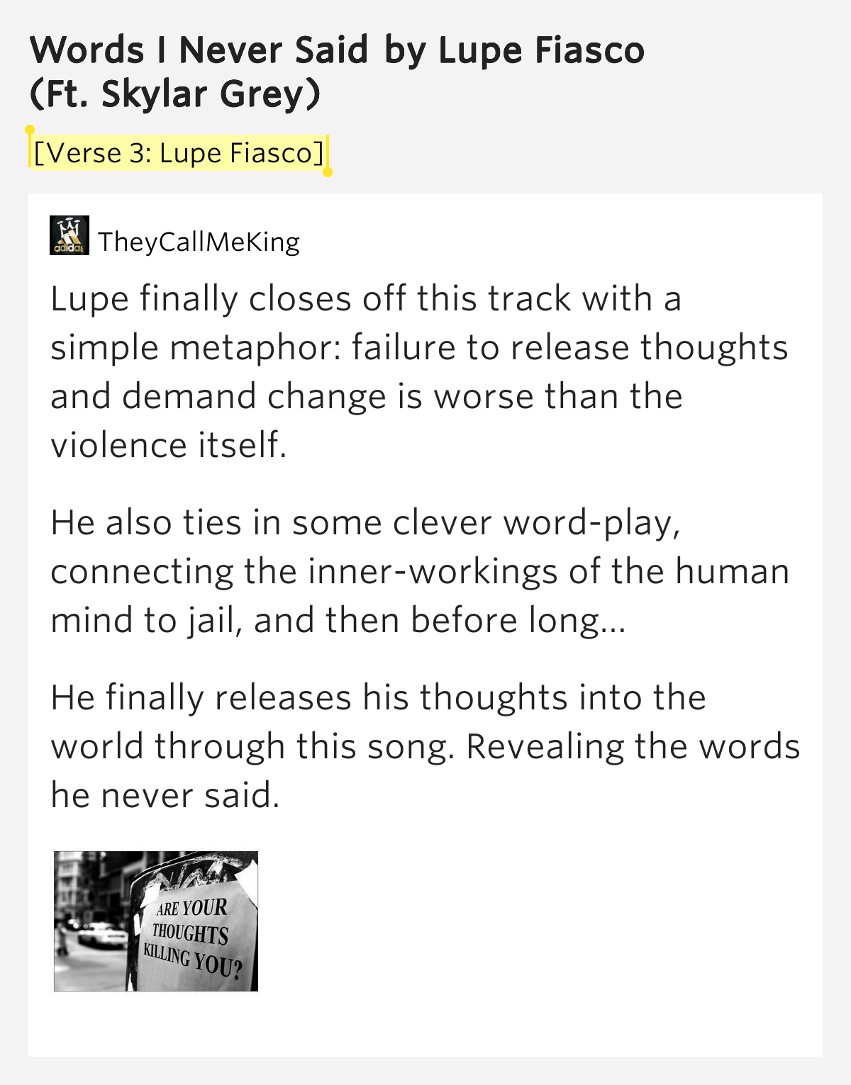 [Verse 3 Lupe Fiasco] Words I Never Said by Lupe Fiasco