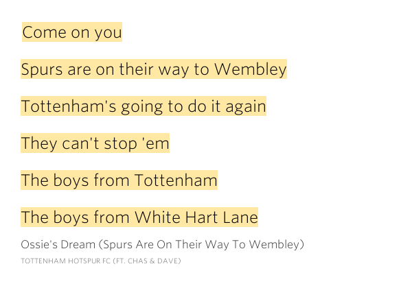 Spurs Are On Their Way To Wembley Lyrics