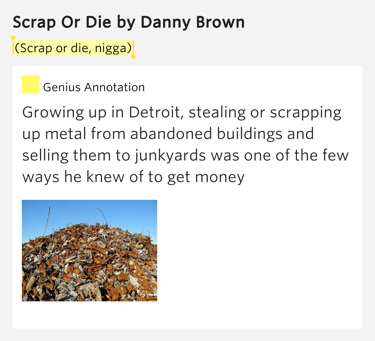 (Scrap or die, nigga) Scrap Or Die Lyrics Meaning