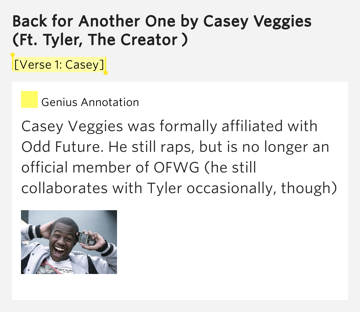 [Verse 1 Casey] Back for Another One Lyrics Meaning