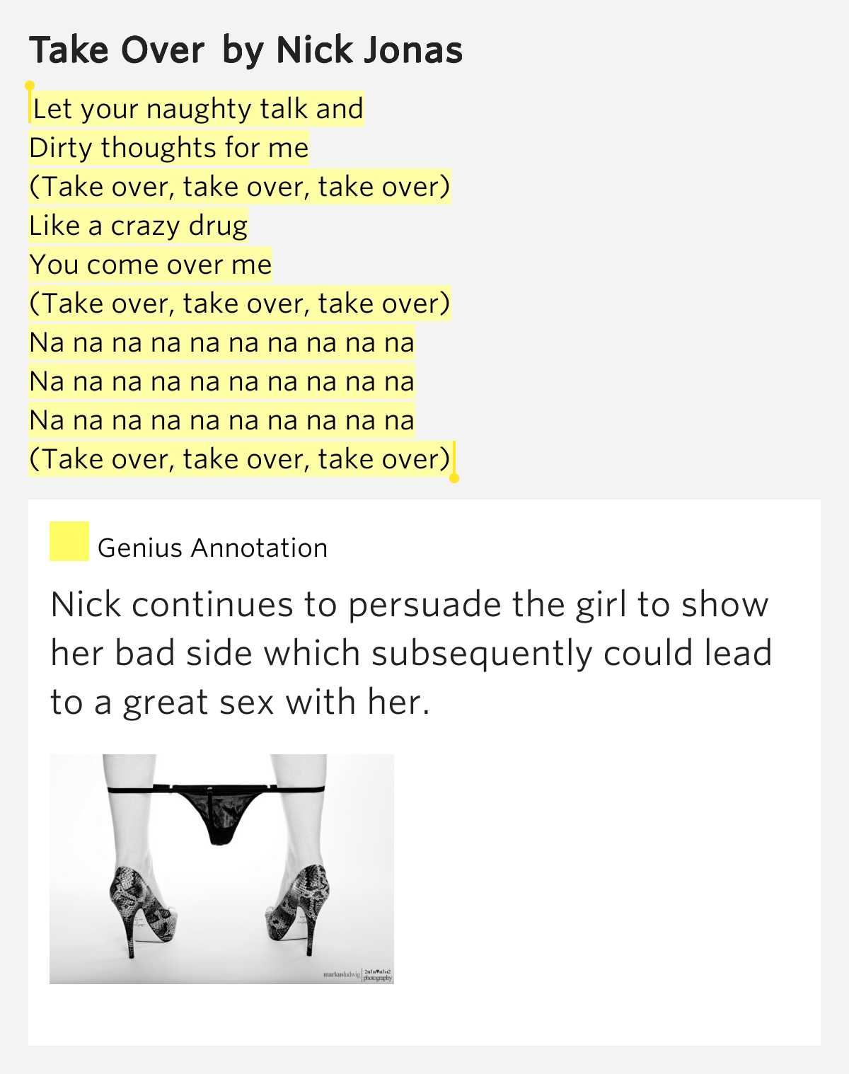 Talking About You And Me Na Na Na