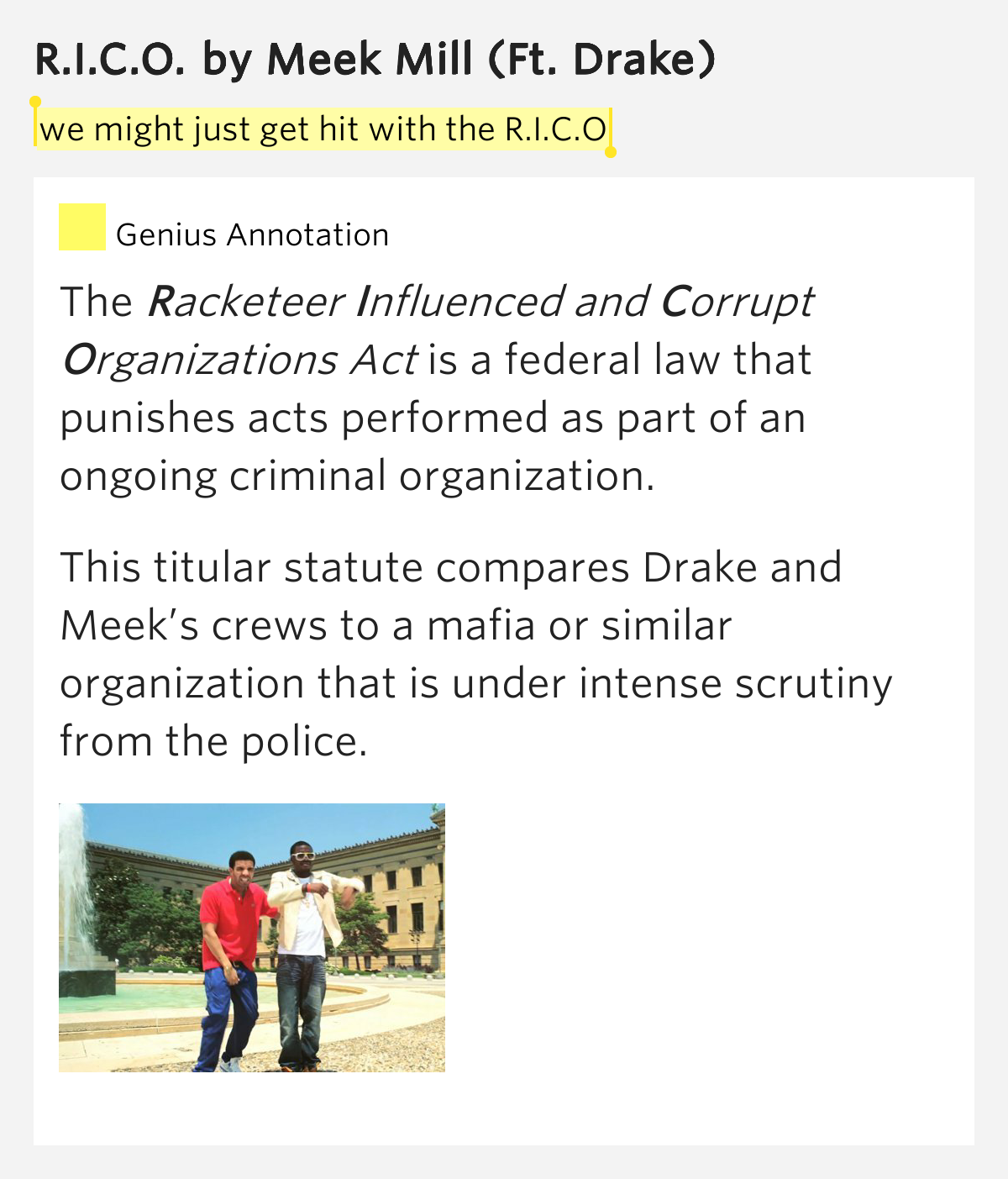We might just get hit with the R.I.C.O R.I.C.O. Lyrics Meaning