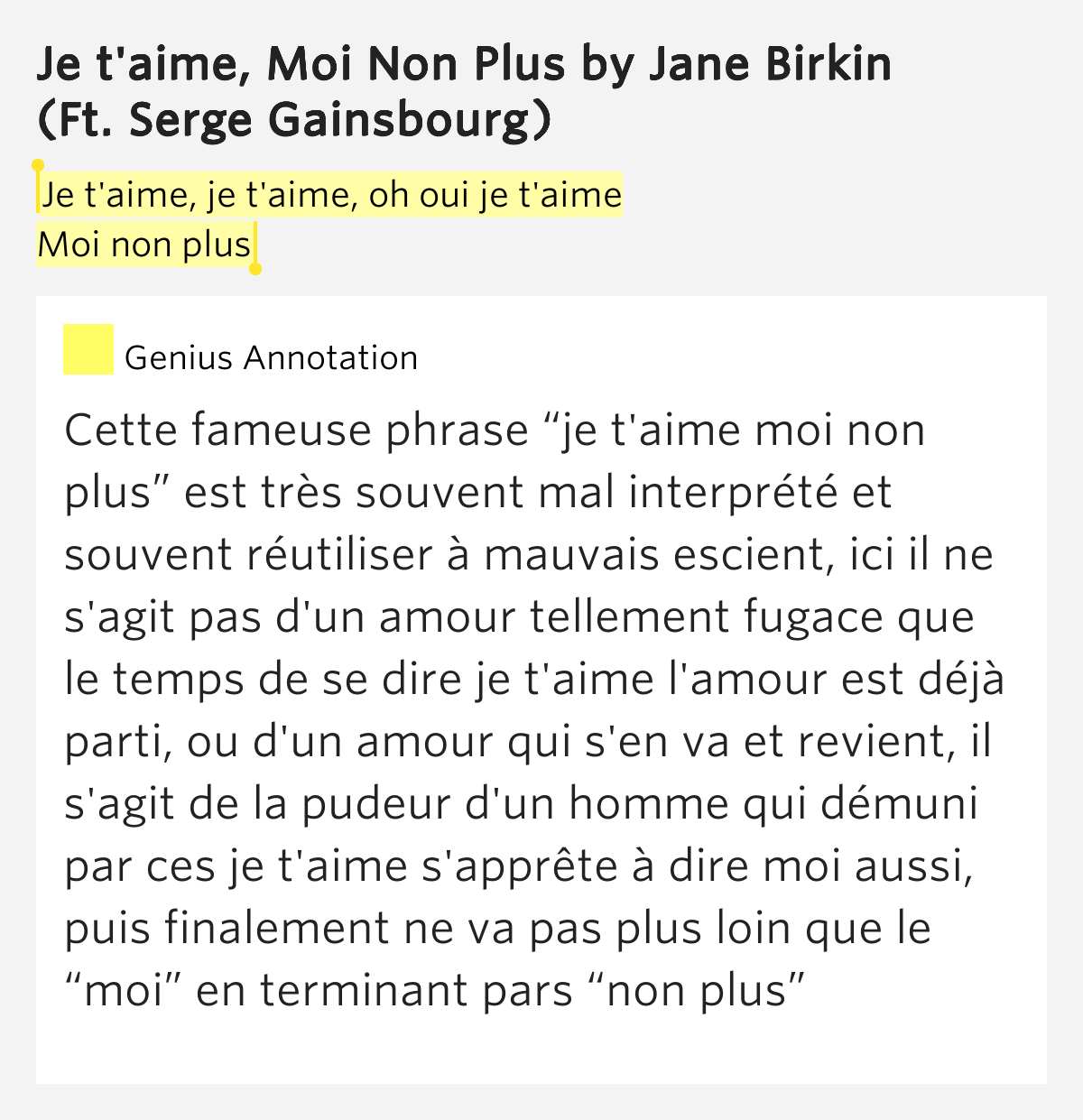 Je T Aime Moi Non Plus Testo