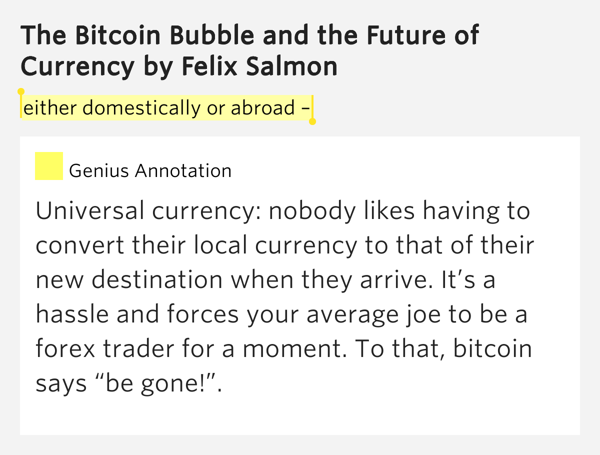 Felix salmon on bitcoin