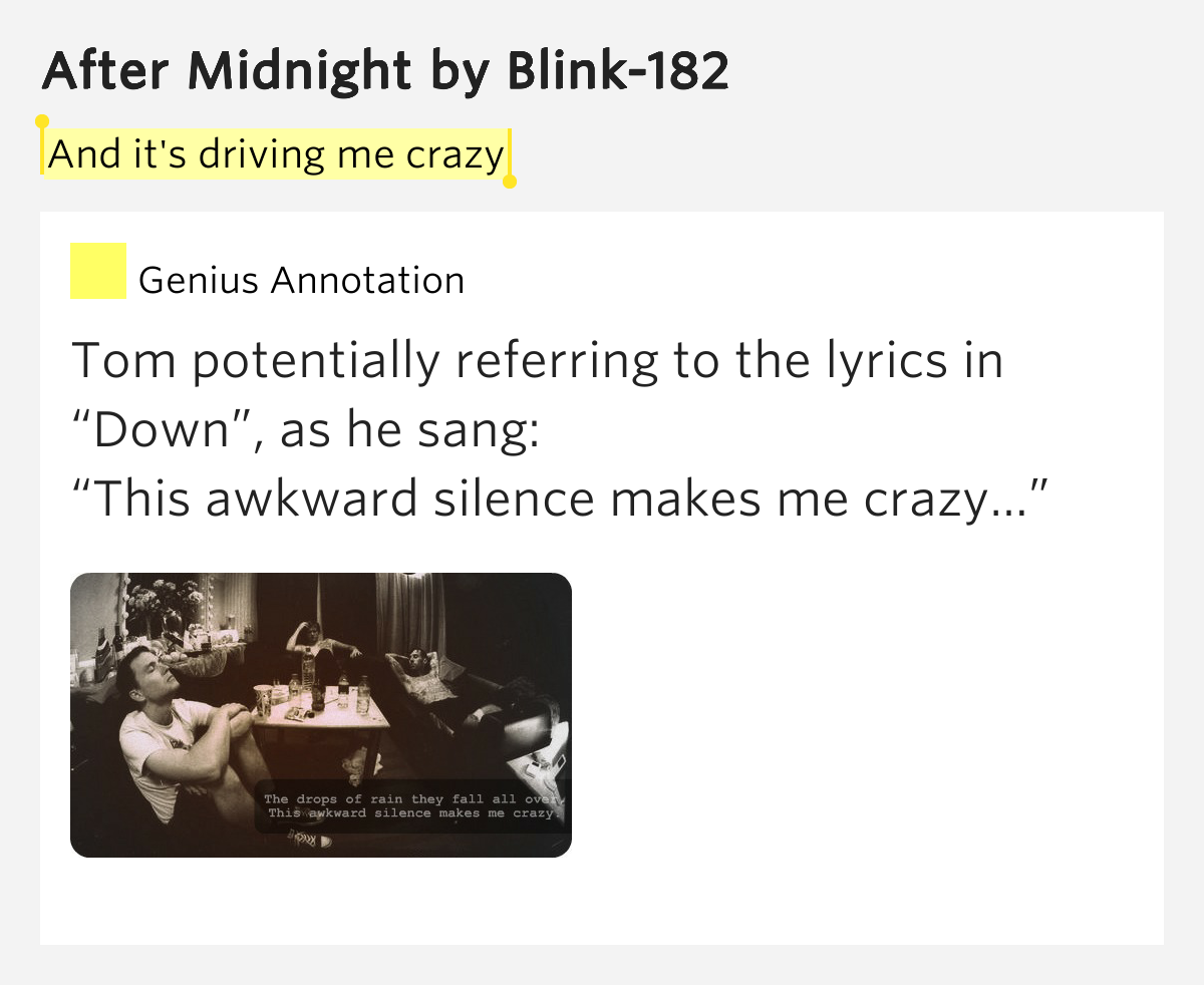 It's Driving Me Out Of My Mind Lyrics