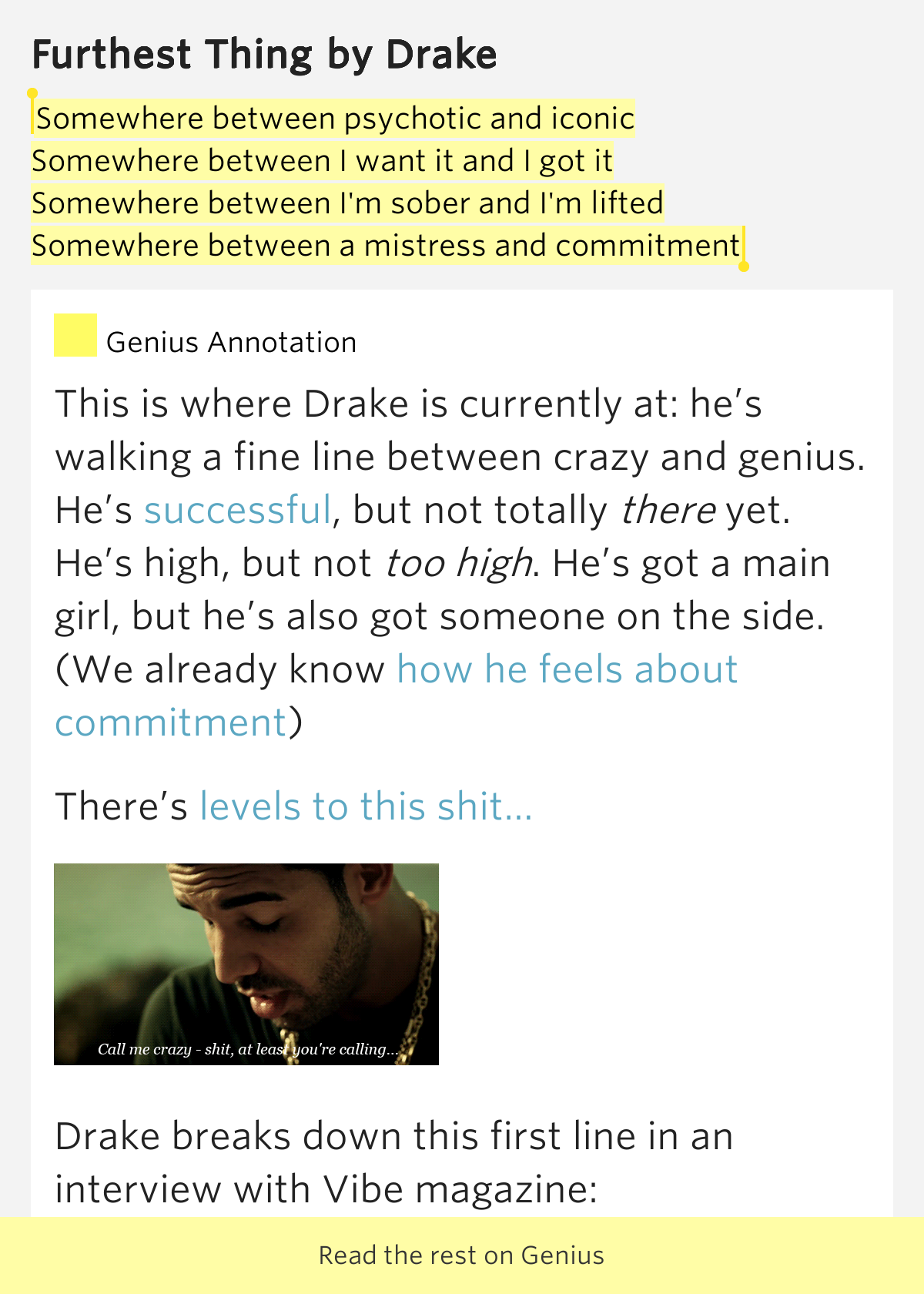 My Girl The Main Level Lyrics