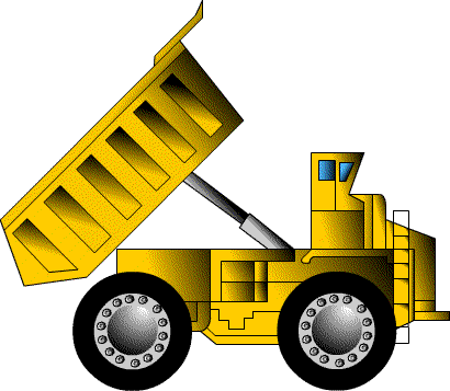 like a dump truck dumps waste and like a car can goes in reverse