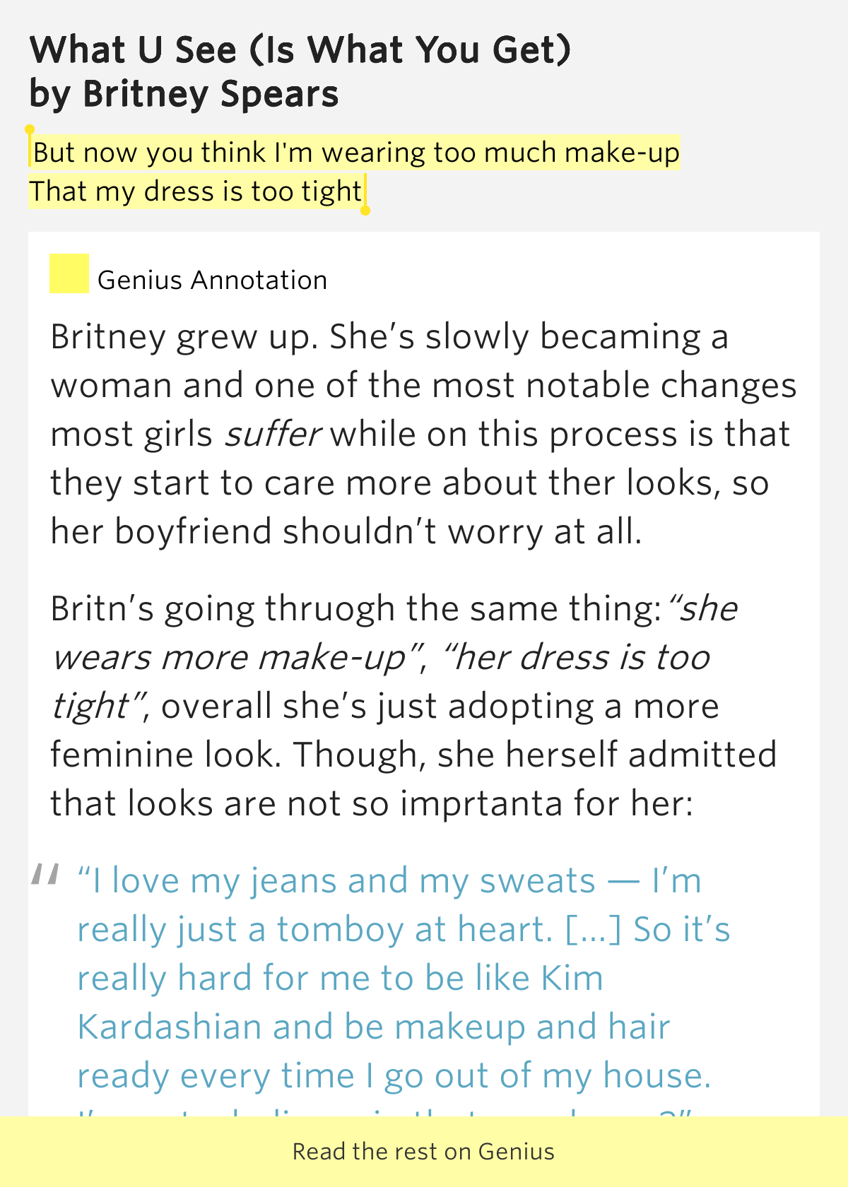 britney spears everytime lyrics meaning but now you think i m wearing too what u see is what britney spears everytime lyrics meaning but now you think i m wearing too what u see is what