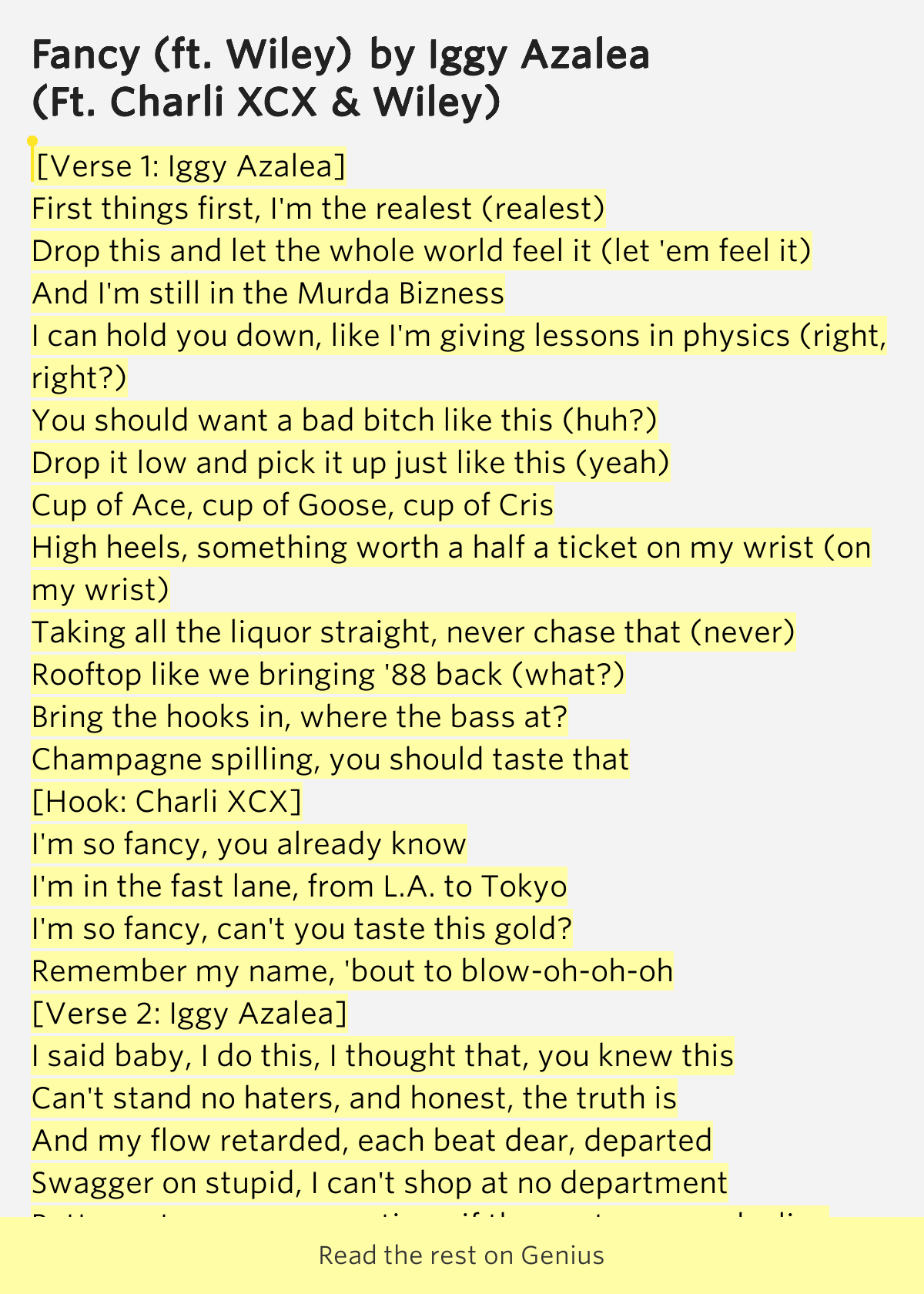  verse 1 iggy azalea first things first i m the realest realest