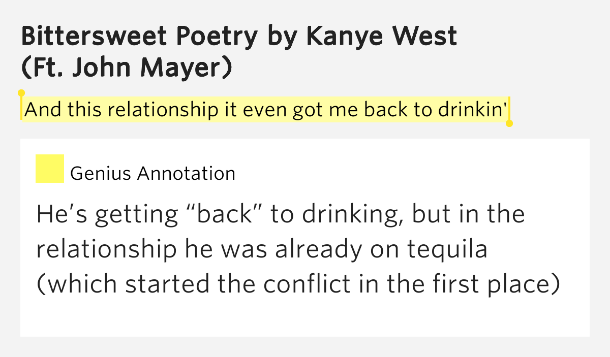 And this relationship it even got me back to.. Bittersweet Poetry