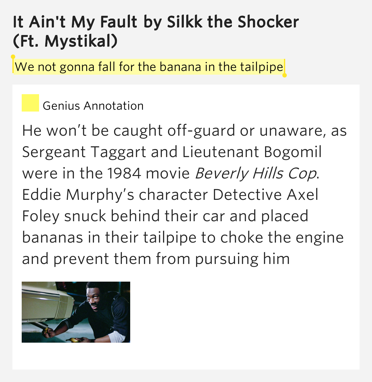 We not gonna fall for the banana in the.. It Ain't My Fault