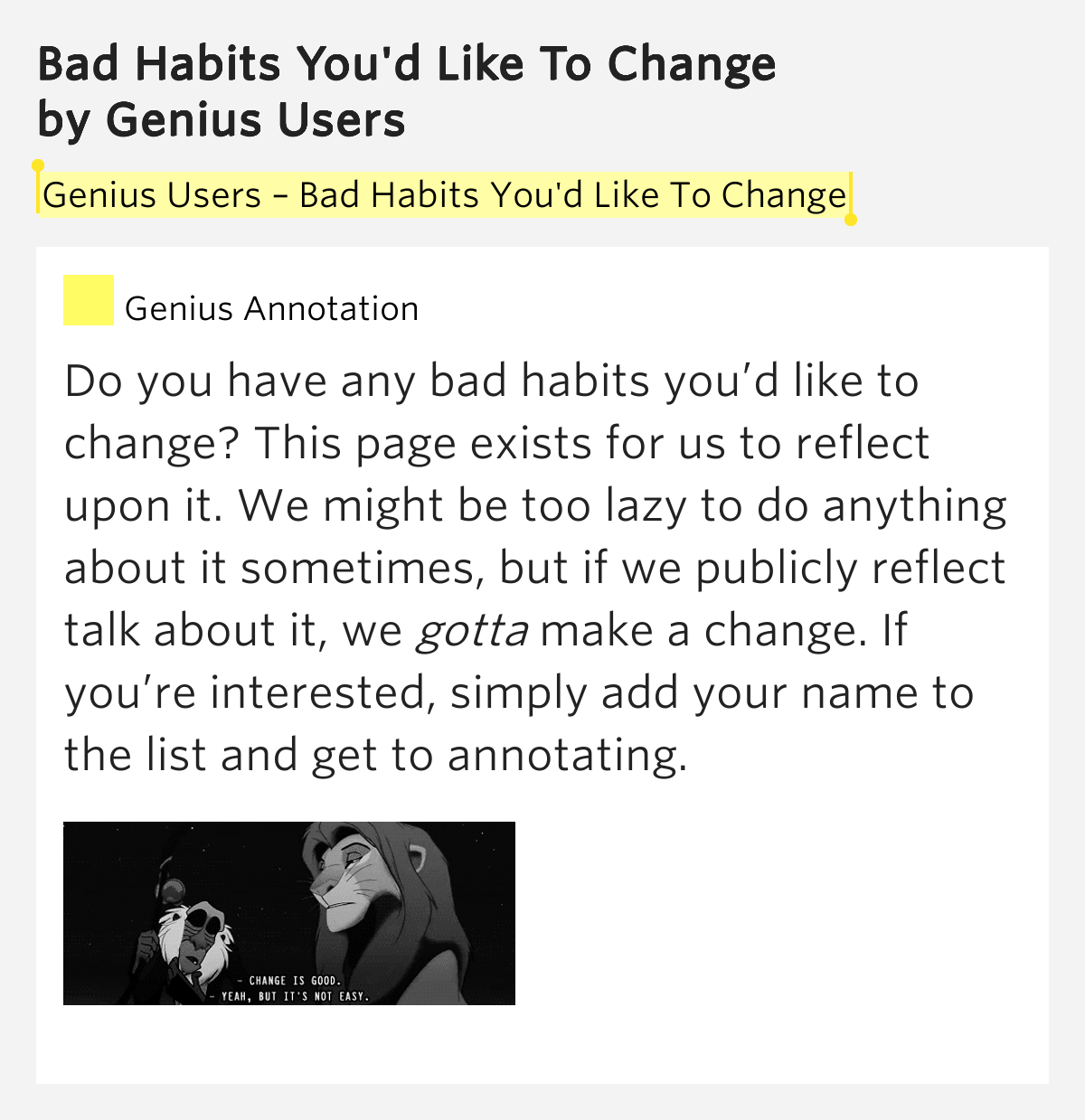 habits lyrics