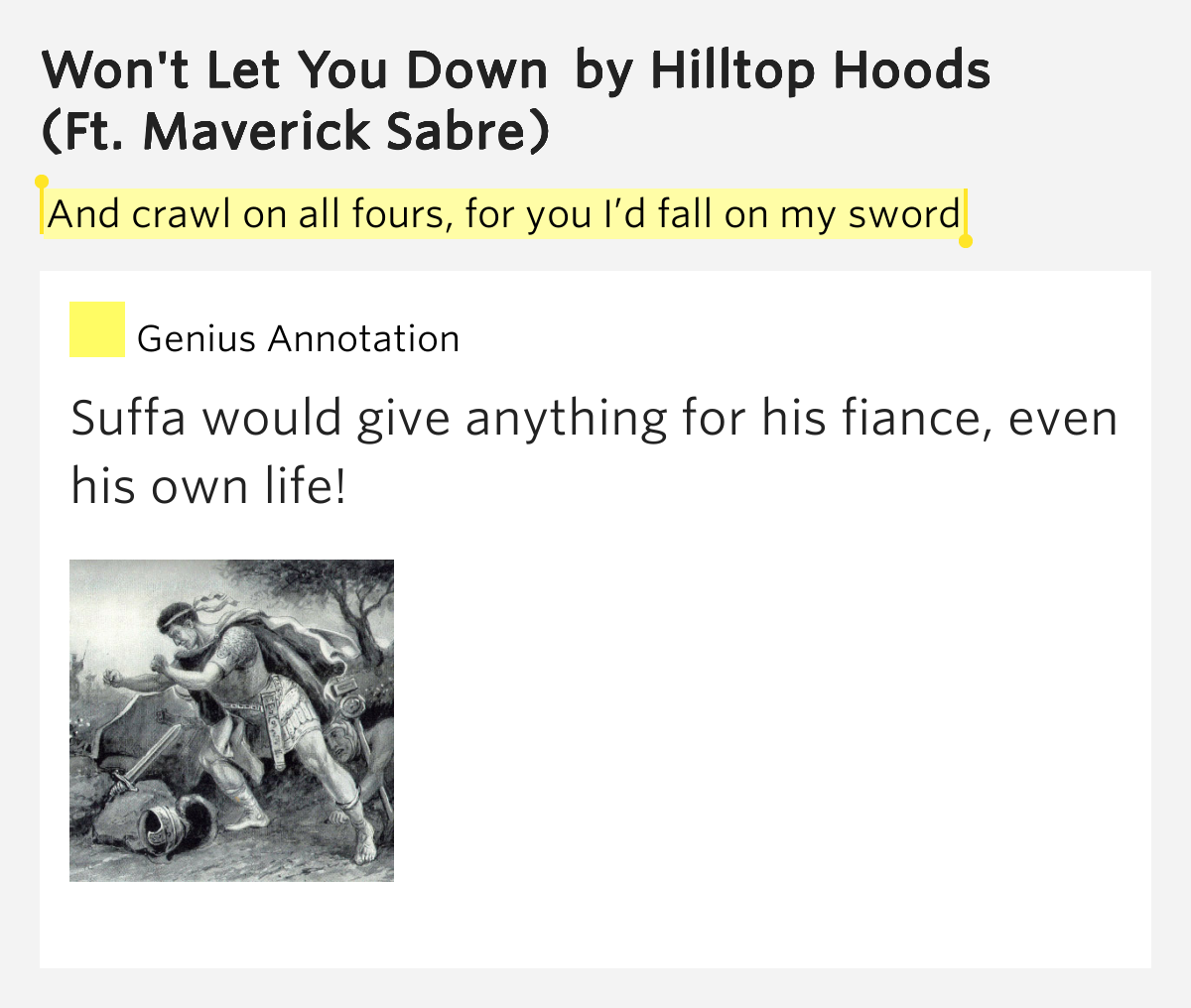 And Crawl On All Fours For You I d Fall On My Sword Won t Let You 