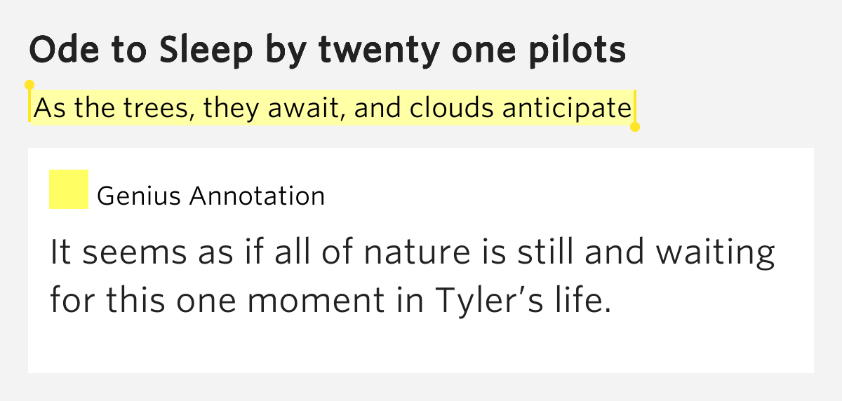 Trees Meaning Twenty One Pilots