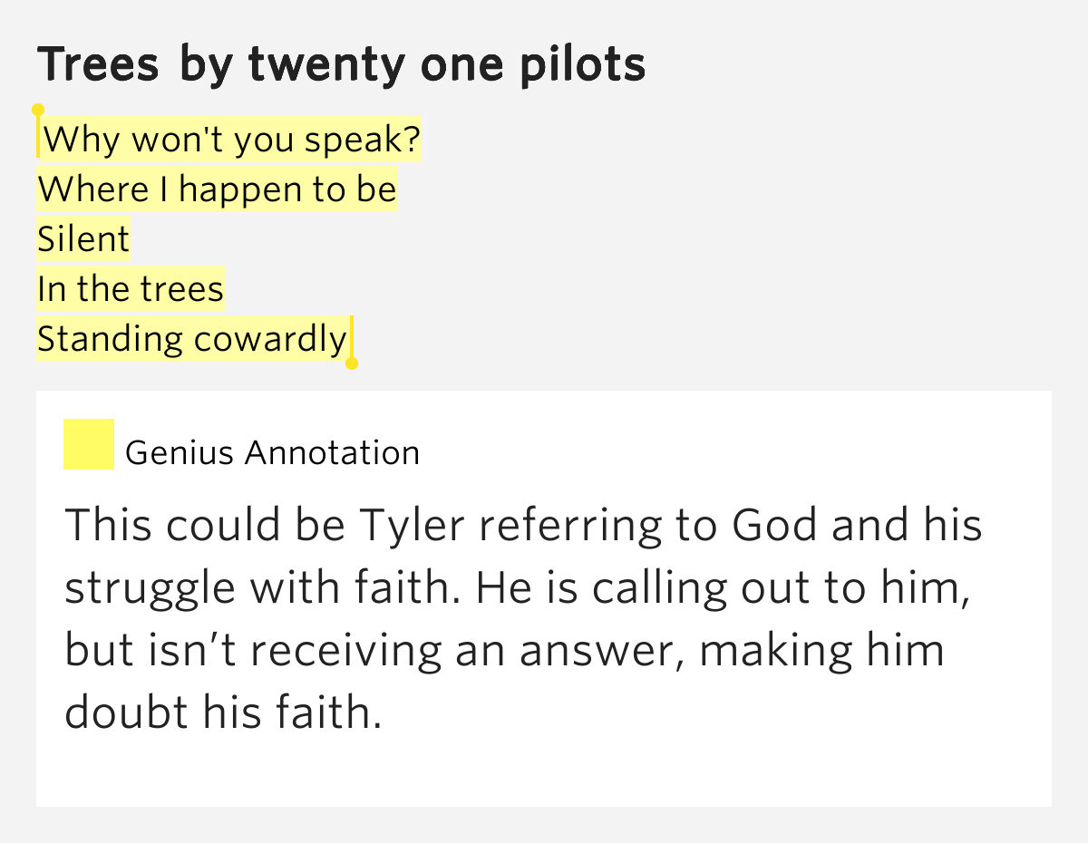 Trees Meaning Twenty One Pilots