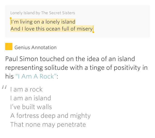 I'm living on a lonely island / And I love this ocean full of misery Lonely Island Lyrics Meaning