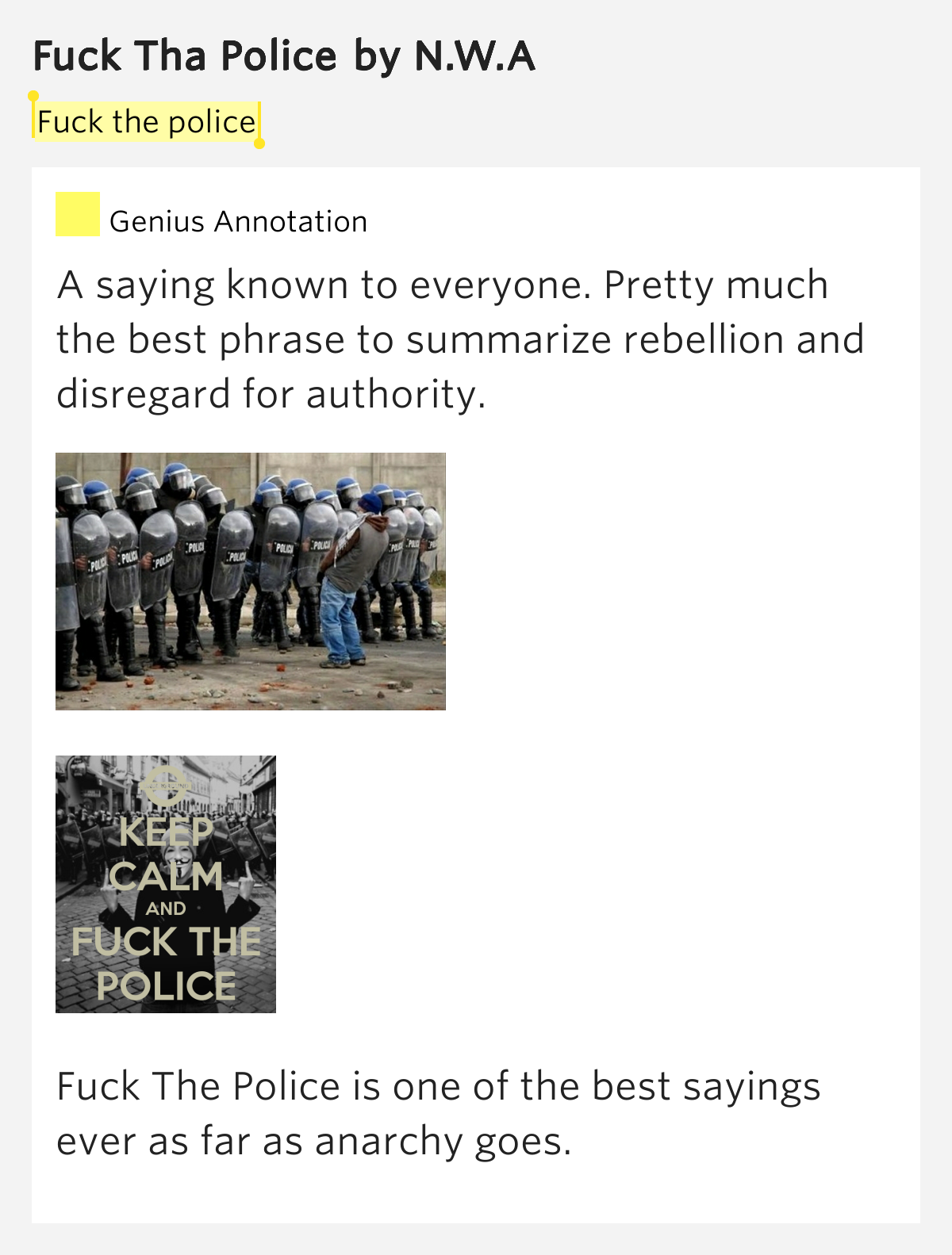 In jose party private san swinger Fuck the police lyrics rage