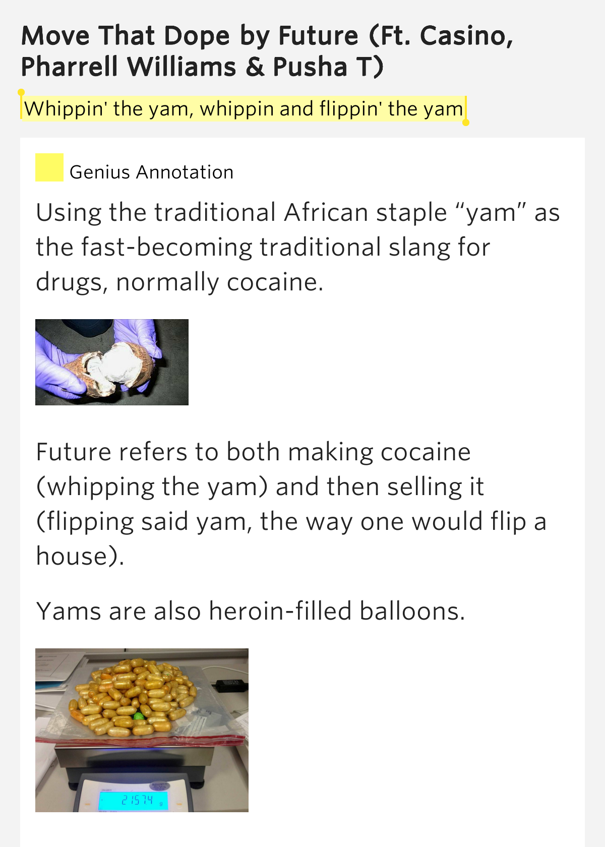 Whippin' the yam, whippin and flippin' the yam Move That Dope Lyrics