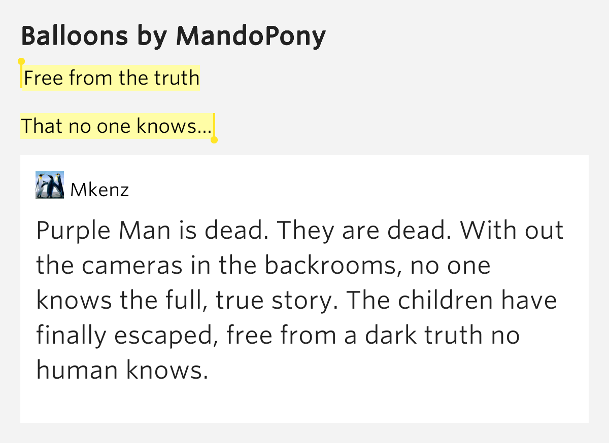 Free from the truth That no one knows... Balloons by MandoPony