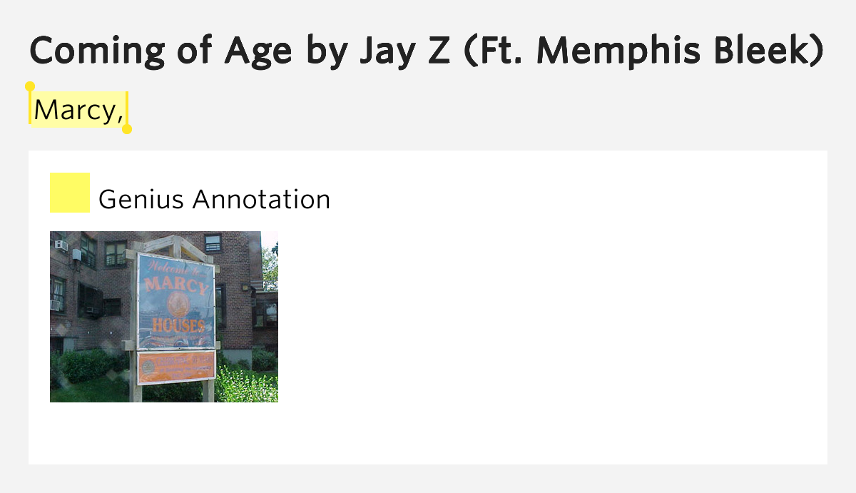 Marcy, Coming of Age Lyrics Meaning