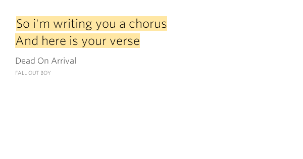 chorus verse meaning / On is your.. you And â chorus i'm Dead a So writing here